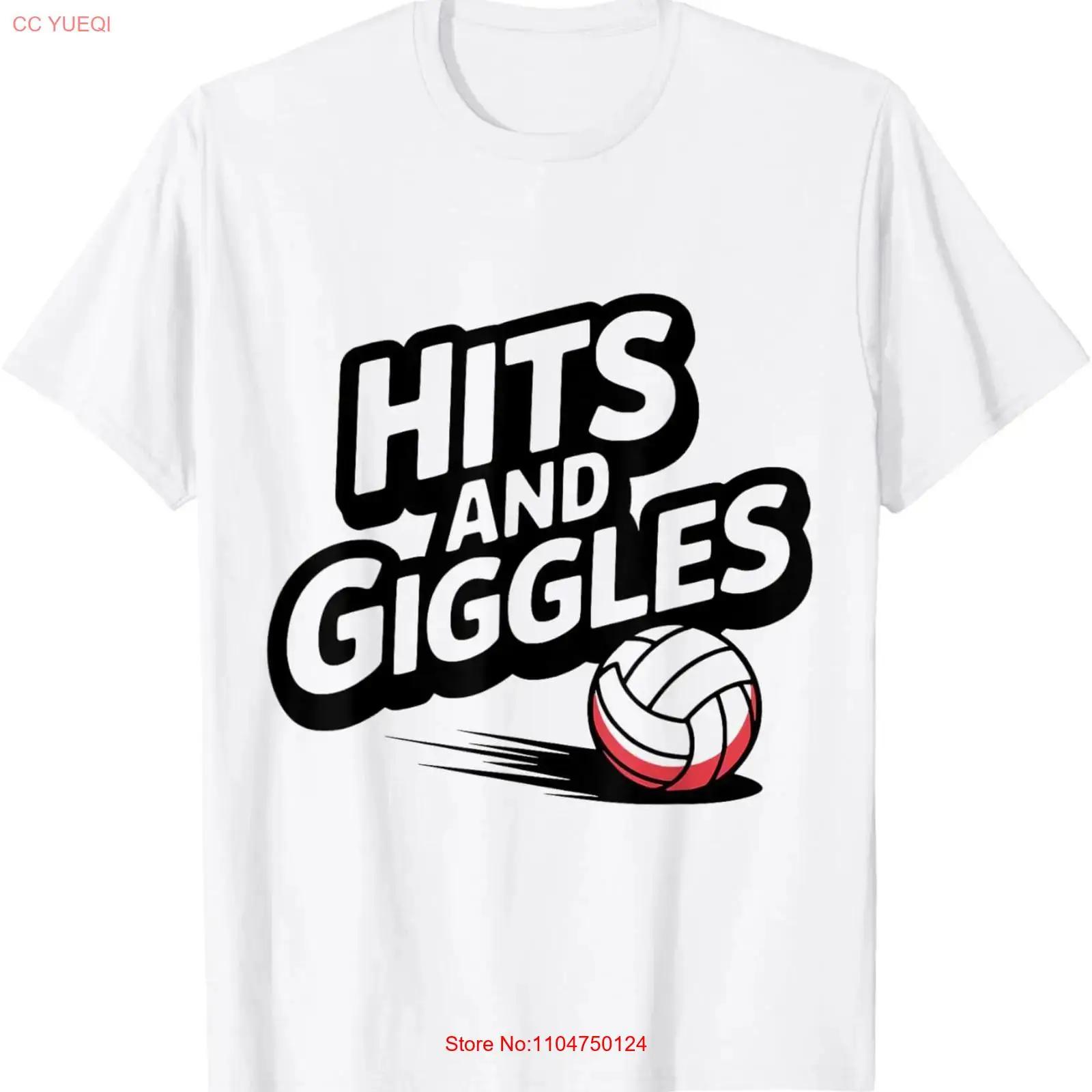 

Funny Volleyball Quote Hits and Giggles Lovers T Shirt vintage Washed Slightly graphic Unisex streetwear Versatile fashion S разноцветный