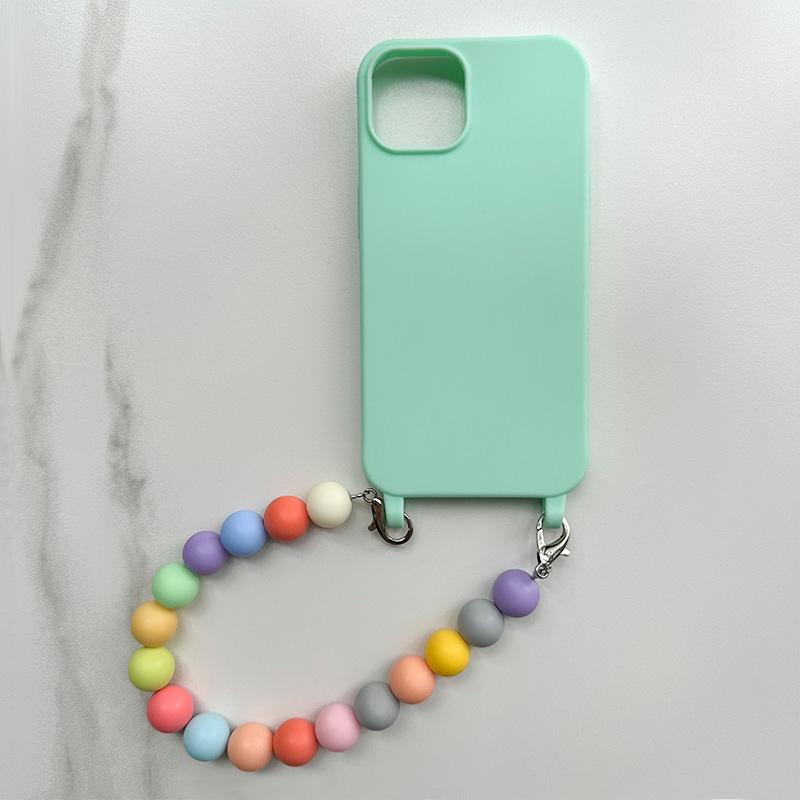 Colorful Anti-Lost Rope Phone Case for iPhone 11/12/13/14 Pro Max, Perfect for Women. Features Chain Design and Hand Strap.