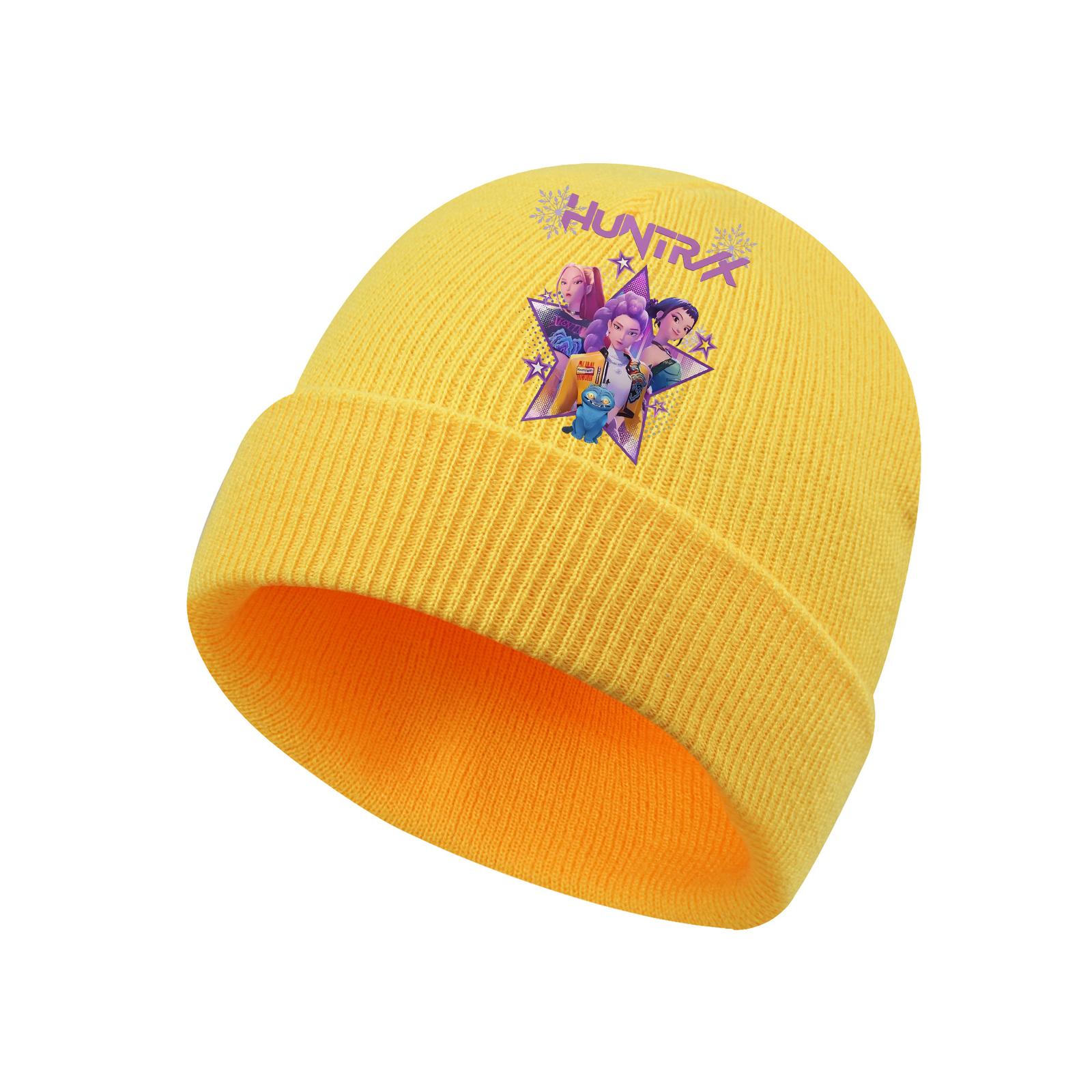 

Детская модная, удобная, теплая вязаная шапка с принтом One Size жёлтый