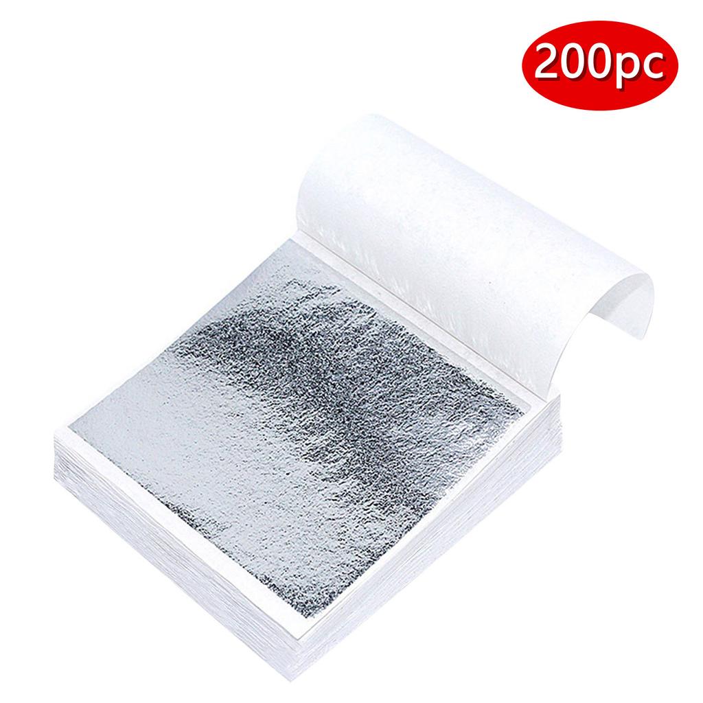 200 hojas de papel de aluminio dorado de imitación, hojas doradas, arte artesanal, papel, fiesta de cumpleaños, boda, pastel, postre, decoraciones