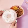 Plastic Food Container Round Shaped Food Storage Box Cute Donut Lunch Box  Girls Children Students