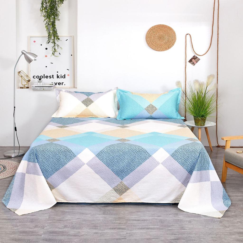 1pcs Dormitory Hotel Single Bed Sheets Elegant Geometry Printed Double Bed Sheets Cartoon Home Bedroom Decoration Supplies
