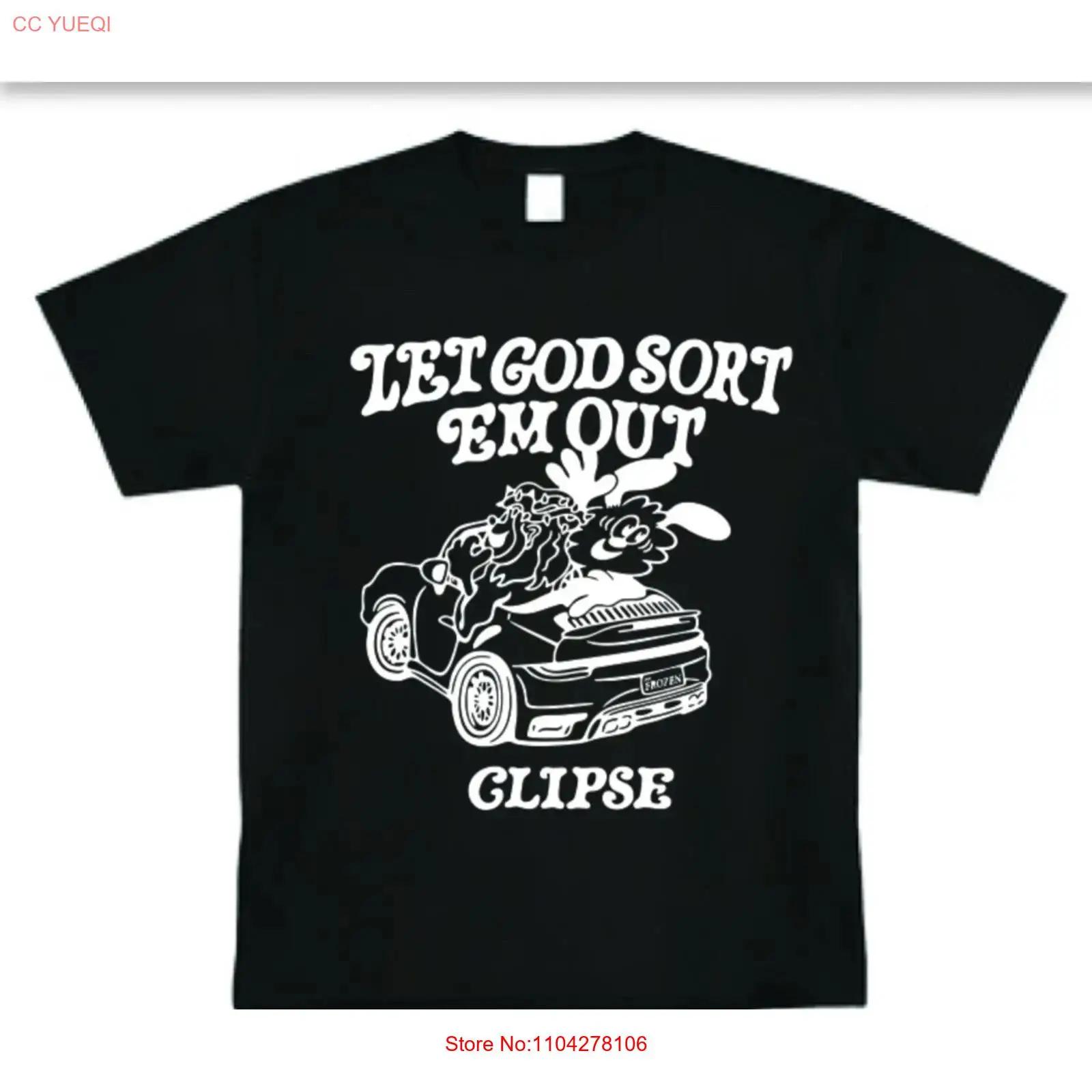 

Clipse Let God Sort Em Out Cartoon T Shirt New S 5XL vintage Washed designer clothes Unisex Breathable Top For Everyday Wear S разноцветный