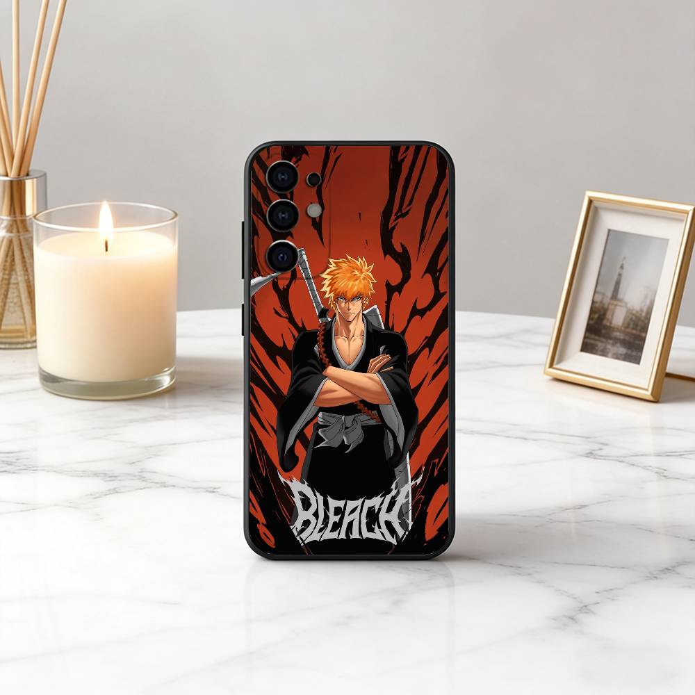 I-Ichigo B-B-BLEA-CH K-Kurosaki Phone Case For Samsung S25,S24,S21,S22,S23,S30,Ultra,S20,Plus,Fe,Lite,Note,10,Black Cover