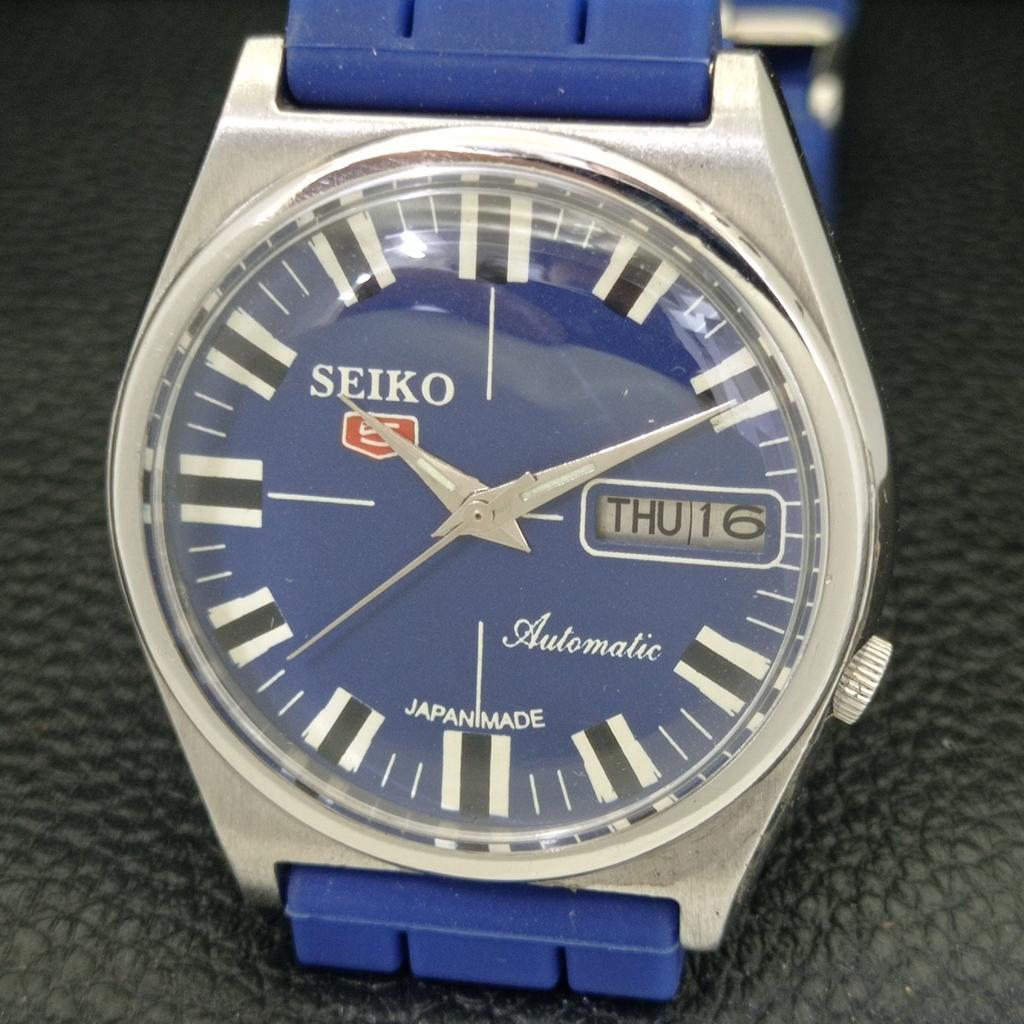 JAPAN VINTAGE SEIKO 5 AUTOMATIC 7009A MENS BLUE COLOR DIAL WATCH a702106-5 R208-a702106