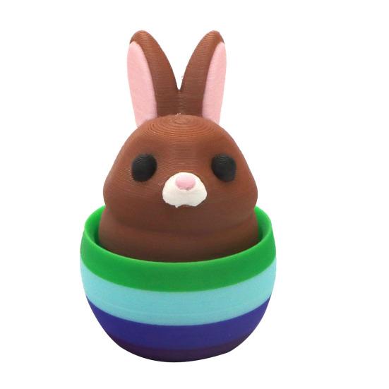 Ornament Ou Iepuraș de Paște Figurină Ou Colorată Imprimată 3D Breloc Jucărie Clicker pentru Deget Iepuraș Ornament Decorațiune de Sărbătoare Cadouri pentru Petrecere