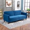 Velvet Feel Three Seater Sofa Bed Blue