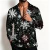 Men's Casual Shirt Jacket Loose Fit with Lapel Collar Breathable for Spring Christmas