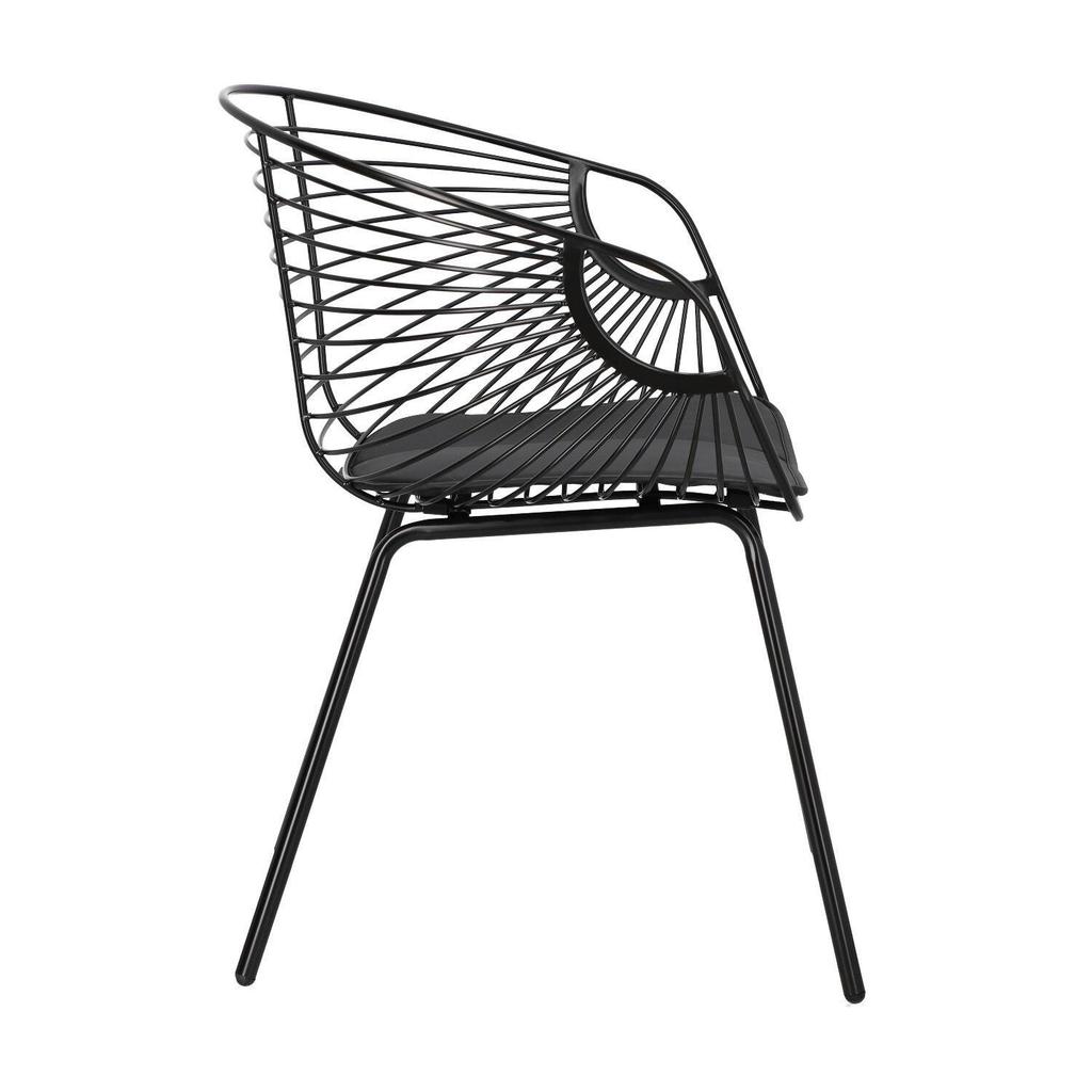 Sligo BLACK METAL CHAIR with Openwork Cushion