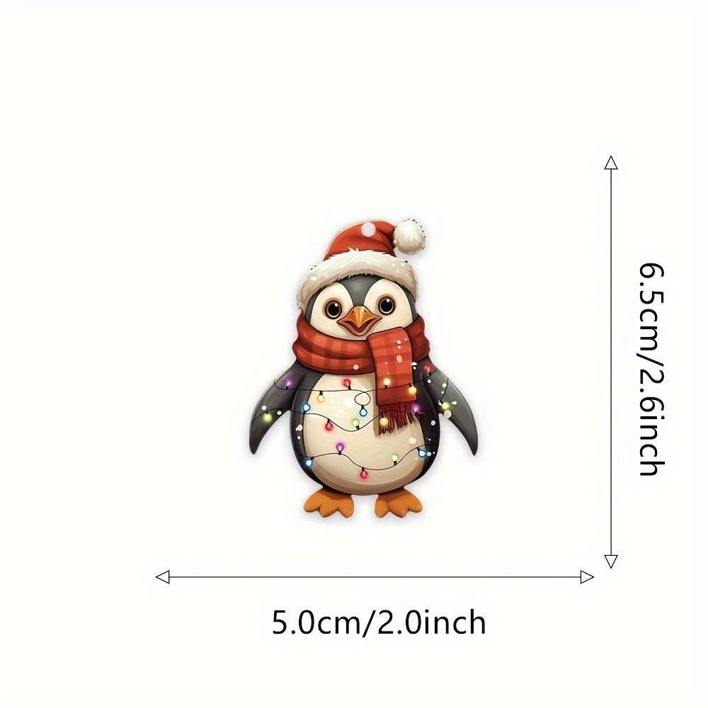 Holiday Acrylic Penguin Car Mirror Pendant Christmas Tree Design Decor Vehicle