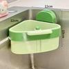 Corner Sink Hanging Drain Basket for Kitchen Sink Storage with Removable Drainage Tray and Suction Cup Mounting for Space Saving Organization