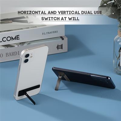 2pcs Ultra Thin Mini Phone Kickstand Universal Desktop Phone Holder Stand Metal Steel Folding Desk Bracket for iPhone/ Samsung