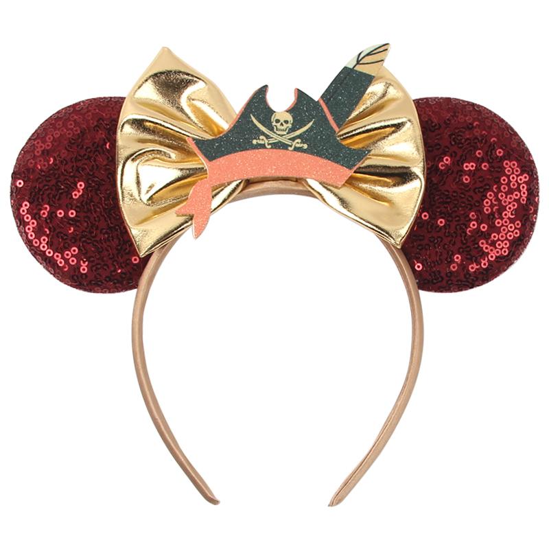 Halloween Mouse Ears Headband Sequins Bow Hairband For Women Featival Party DIY Hair Accessories Boutique