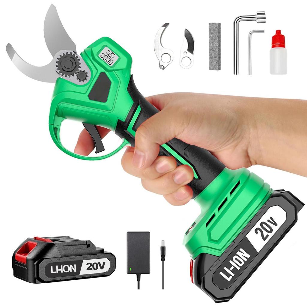 20V Cordless Pruner Electric Scissors Brushless Motor Efficient Garden Tools for Wood Cutting Local Secateurs Pruning Scissors