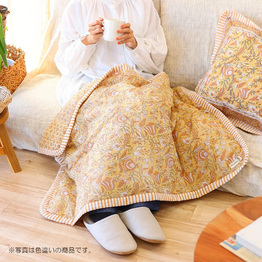 [Tomo Corporation] Carino Block Print Blanket S Lilac Pink