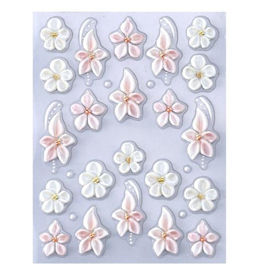 5D Embossed Flower Nail Stickers Self-Adhesive DIY Spring Summer Floral Nail Art Decals