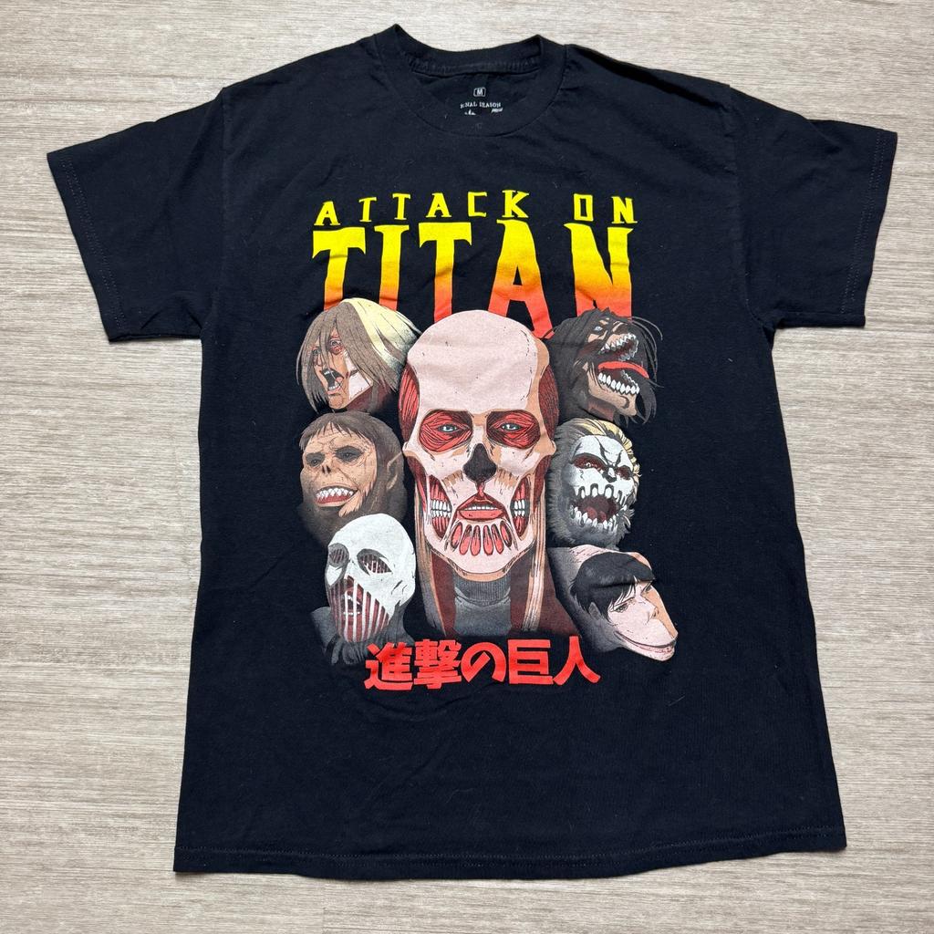 Attack On Titan Final Season Graphic Tee Shirt Black Adult M Crewneck Short Slv Unisex T-Shirt