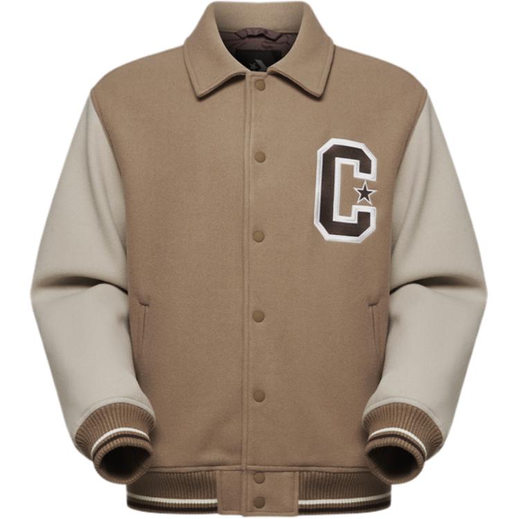 

New Converse Baseball Jacket Men s Brown 10028007-A01 M