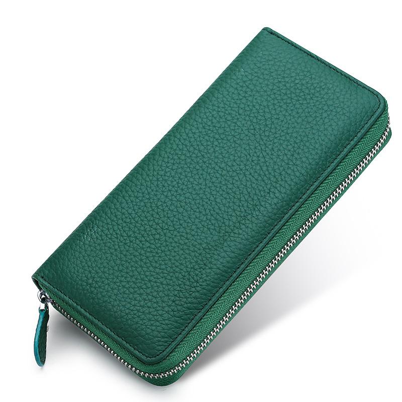 Multifunctional leather wallet large capacity men's and women's clutch bag first layer cowhide mobile phone bag clutch bag retro change bag