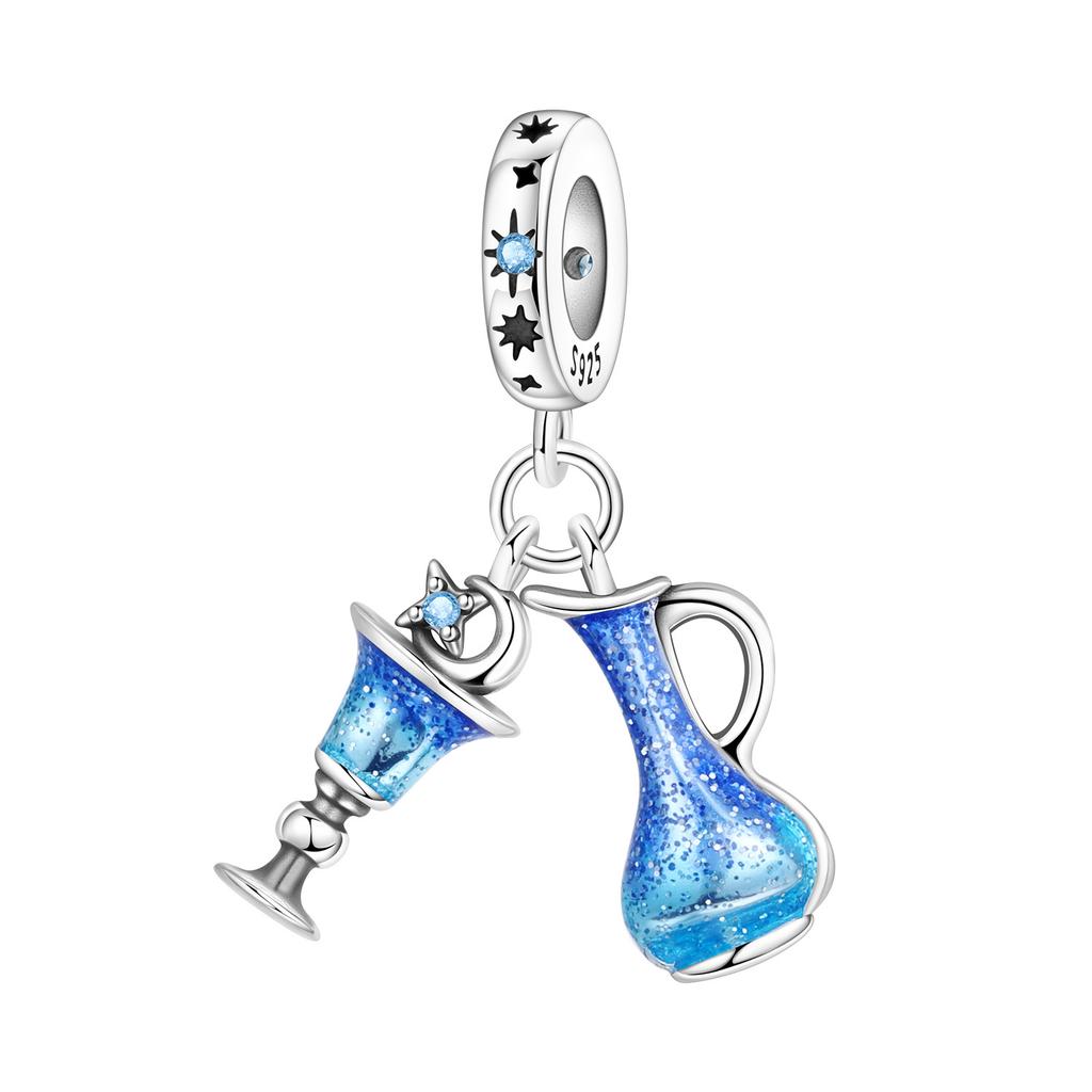 Prata 925 Pingentes Livro de Café Pulseira Charms para Mulheres Joias DIY Contas de Festa Finos Presentes Acessórios