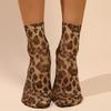 Leopard Large Flower Print Short Socks Single Summer High Elastic Comfortable Breathable Ultra Thin Shoes Short Stockings