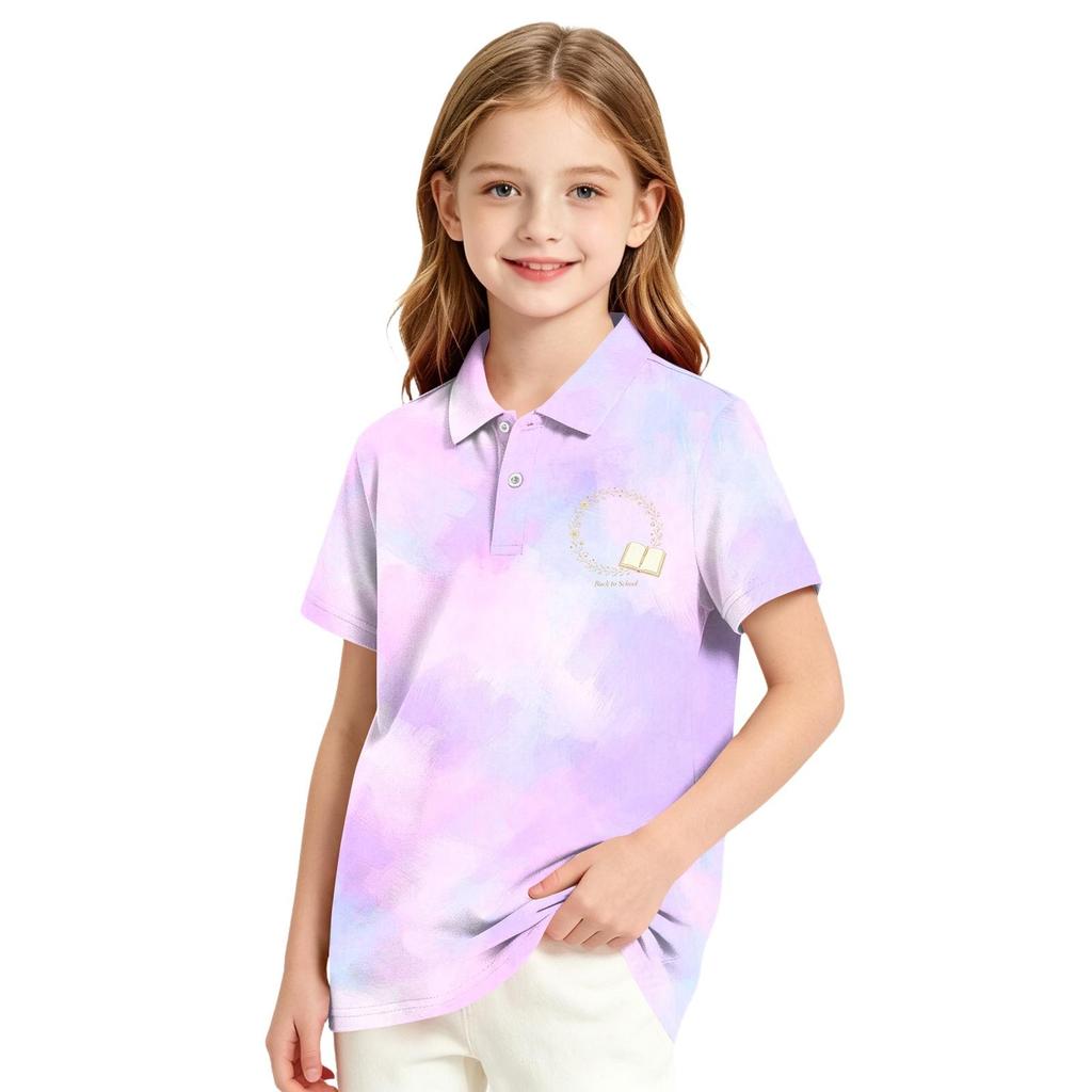 Girls' Casual Blouse with Polka Dot Print for School Uniform Everyday Wear