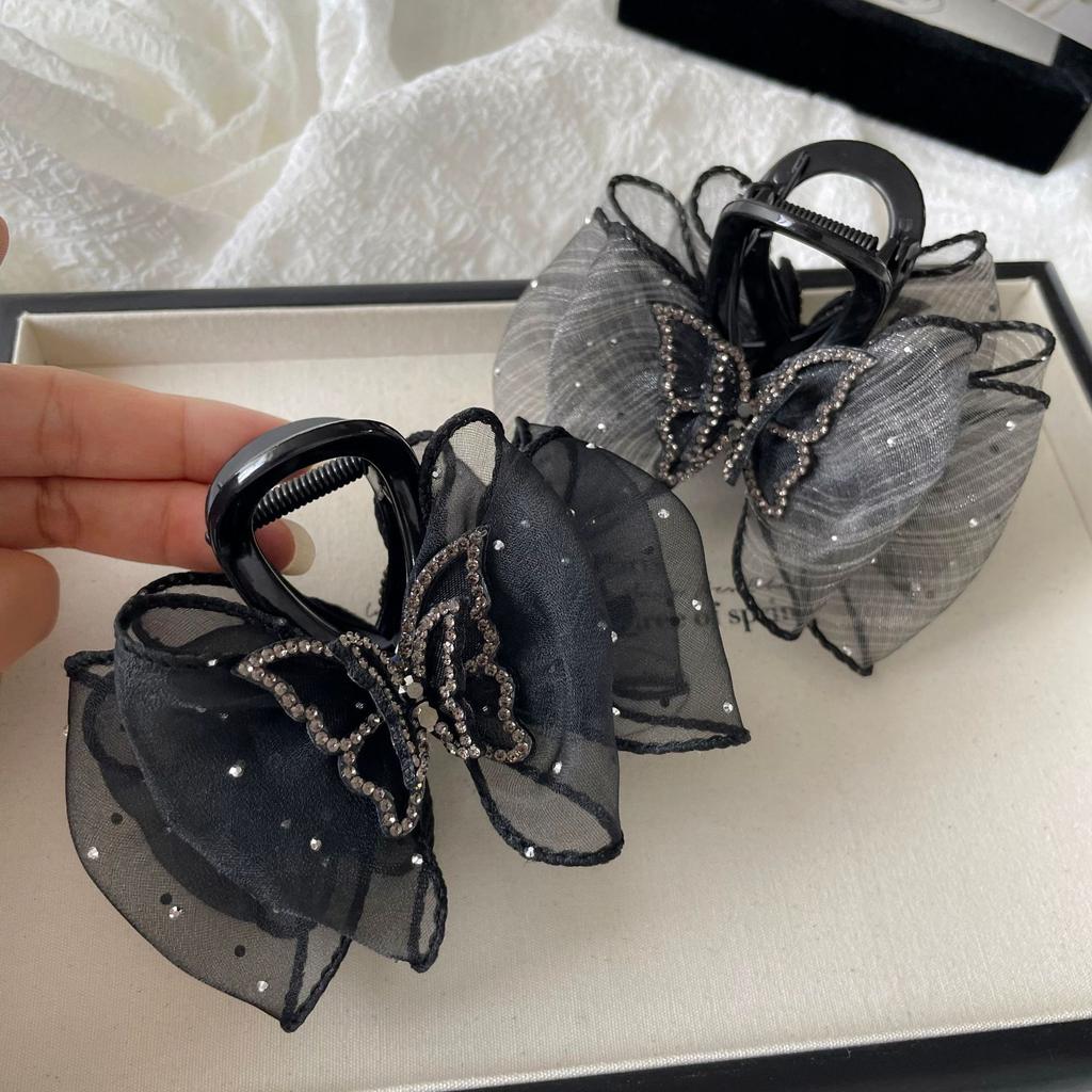 Elegante Frauen Bogen Haar Klaue Clips Mädchen Pferdeschwanz Bowknot Haarnadeln Retro Stirnband Barrettes Zubehör Schmetterling Clip