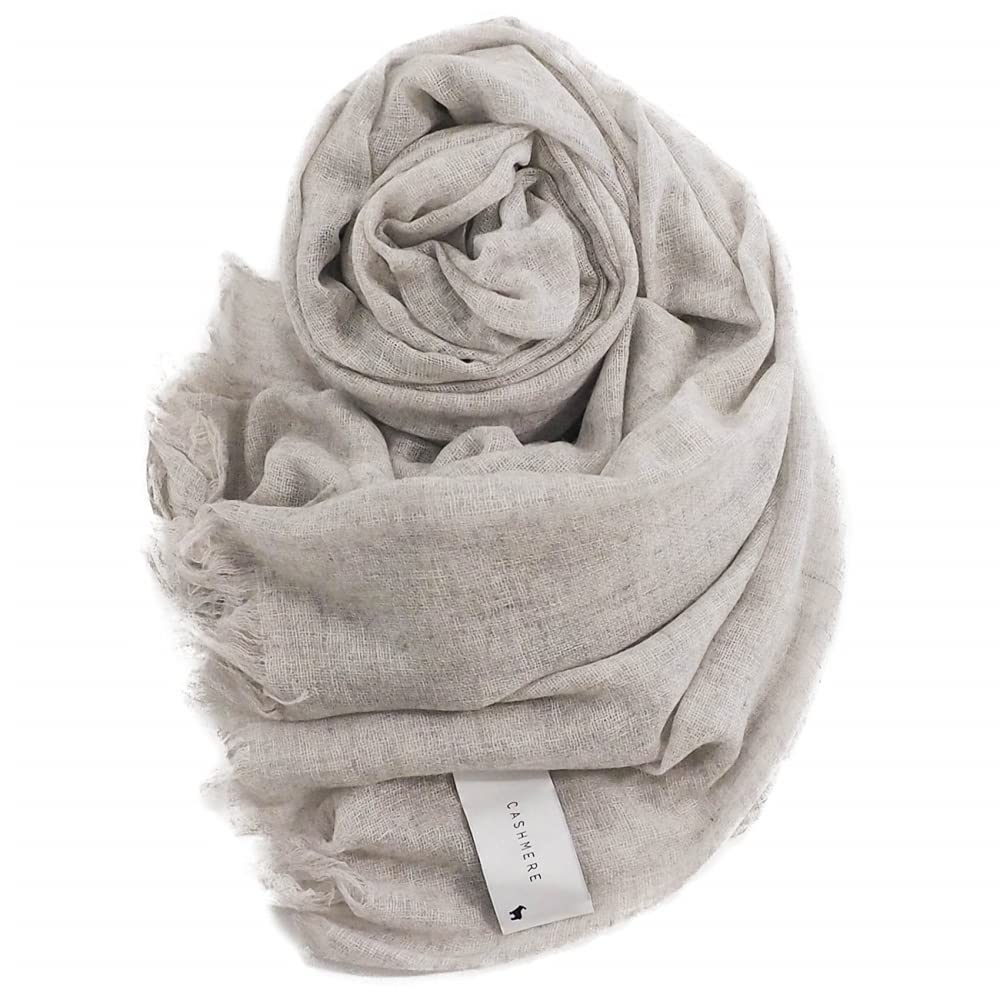 

only hand raw cashmere light 204cm x large checkered pattern [Makokka] Lightweight, 120g, washable, 100% cashmere, stole, gray, 102cm, cashmere, size,