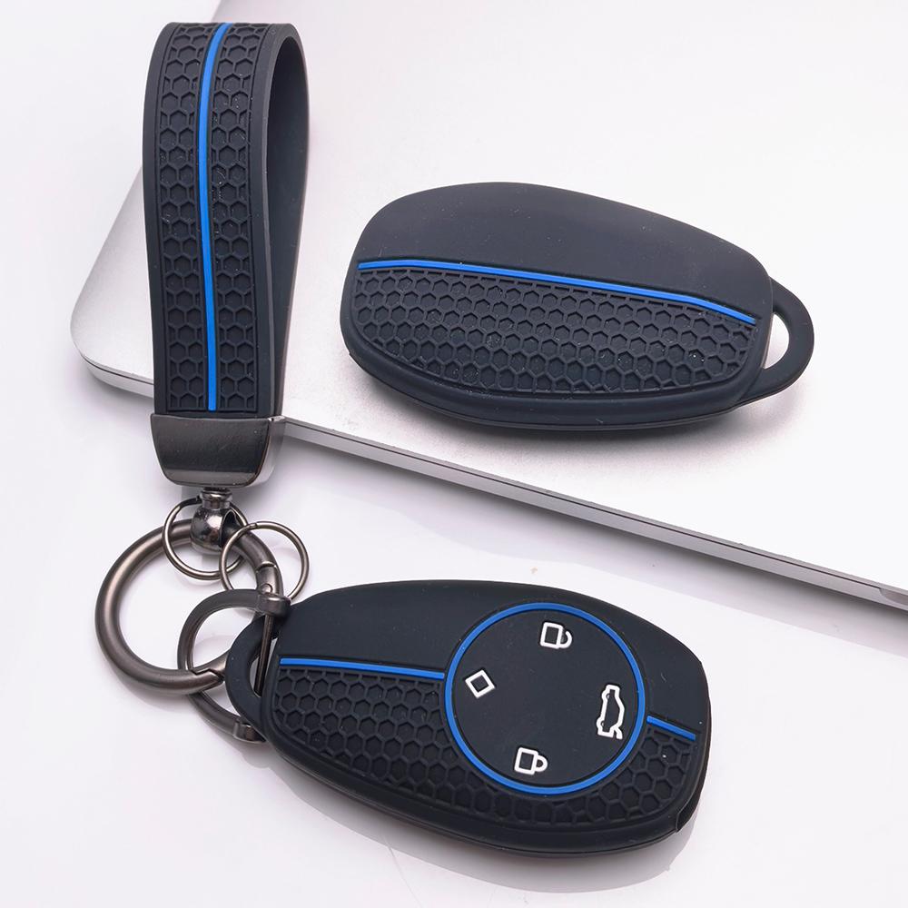 Key Fob Cover for Leapmotor T03 S01 C11 C01 with Keychain Anti-Scratch Shockproof Protective Shell Holder with Honeycomb Texture Shockproof Structure