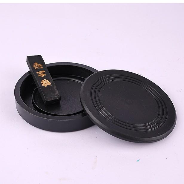 Portable Student Calligraphy Inkstone with Lid - Anti-drying, Multi-purpose Cartridge