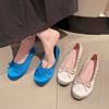 Mode Französische Schleife Runde Zehenpartie Ballett Einzelne Schuhe Damen Xia Xiaolu Schuhe Sanfter Wind Slipper Ballerinas