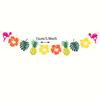 10Pcs/set Hawaii Party Decoration Colorful Hello SUMMER Flamingo Flowers Turtle Back Leaves Pineapple Glitter Pink Latte Flowers