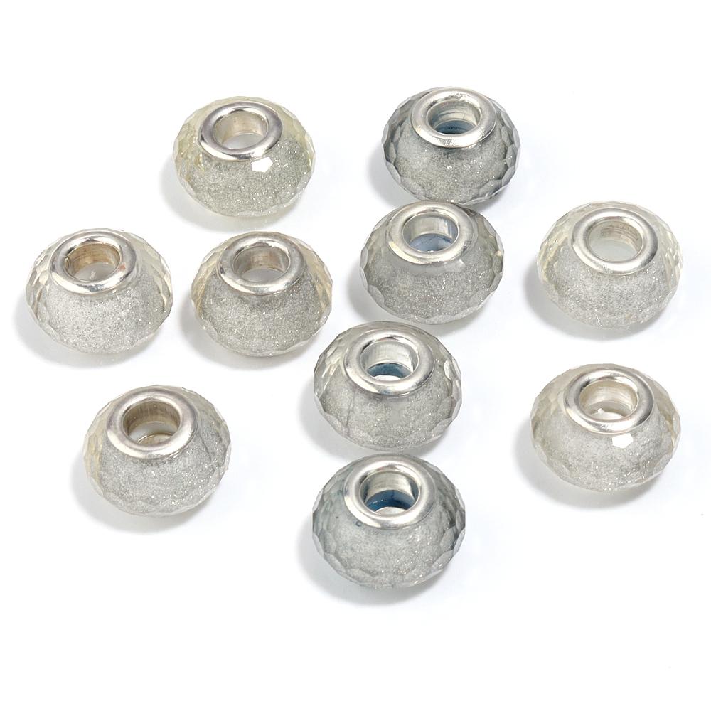 20pcs 14x9mm Resin Beads Multicolor Faceted Big Hole Loose Spacer Beads For Jewelry Making DIY Bracelets Keychain Accessories