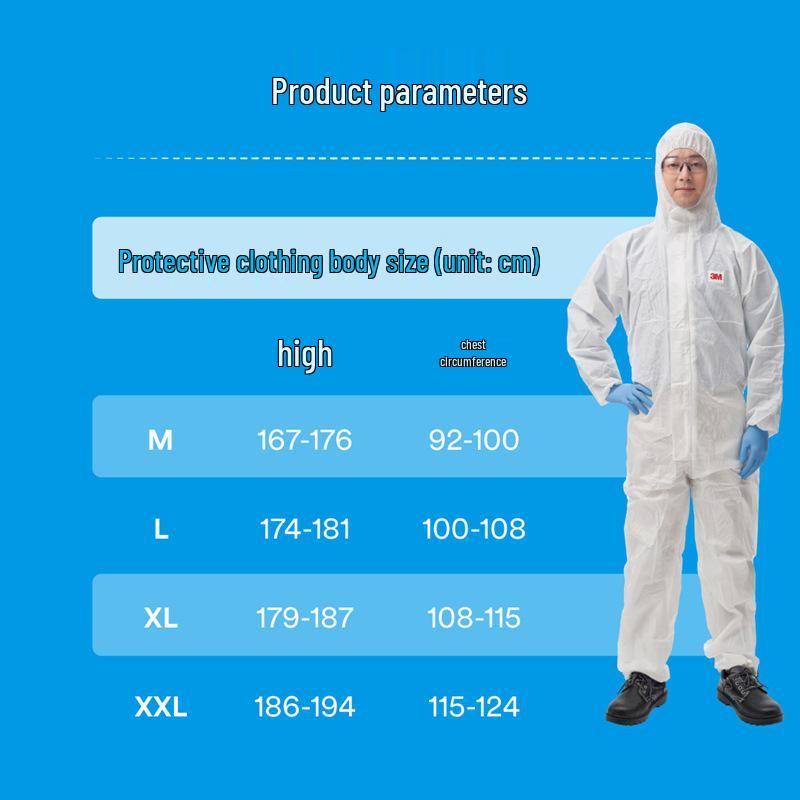 

Защитный костюм с капюшоном 3M 4510 для химических экспериментов, покраски распылением и защиты от пыли L; White 4510 One-Piece