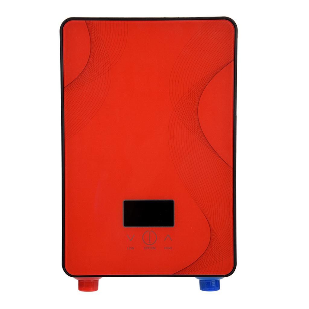 220V 6500W Tankless Instant Electric Hot Water Heater for Home Bathroom Shower Red Color