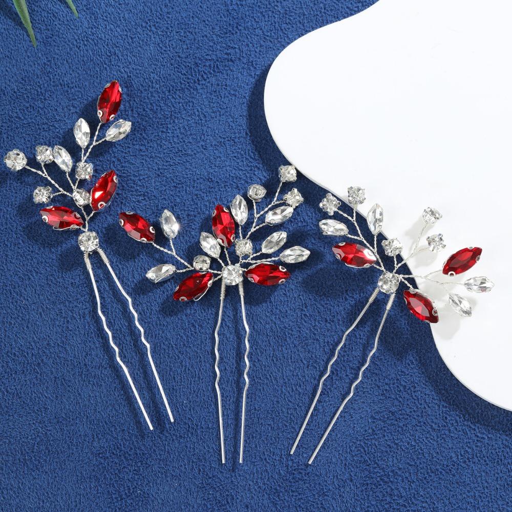 

3 шт. Ручная работа Заколка для волос со стразами Элегантная Женская Тиара Стильная Свадебная Головная Бижутерия Девочка