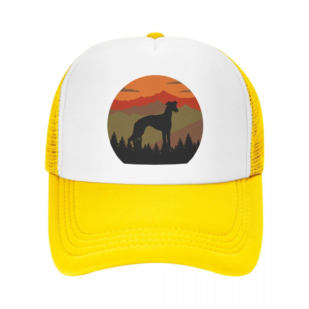 Vintage Sky Mountains Country Wilderness Whippet Dog Gift Baseball Cap Fashionable Derby Hat Hats Man Women'S