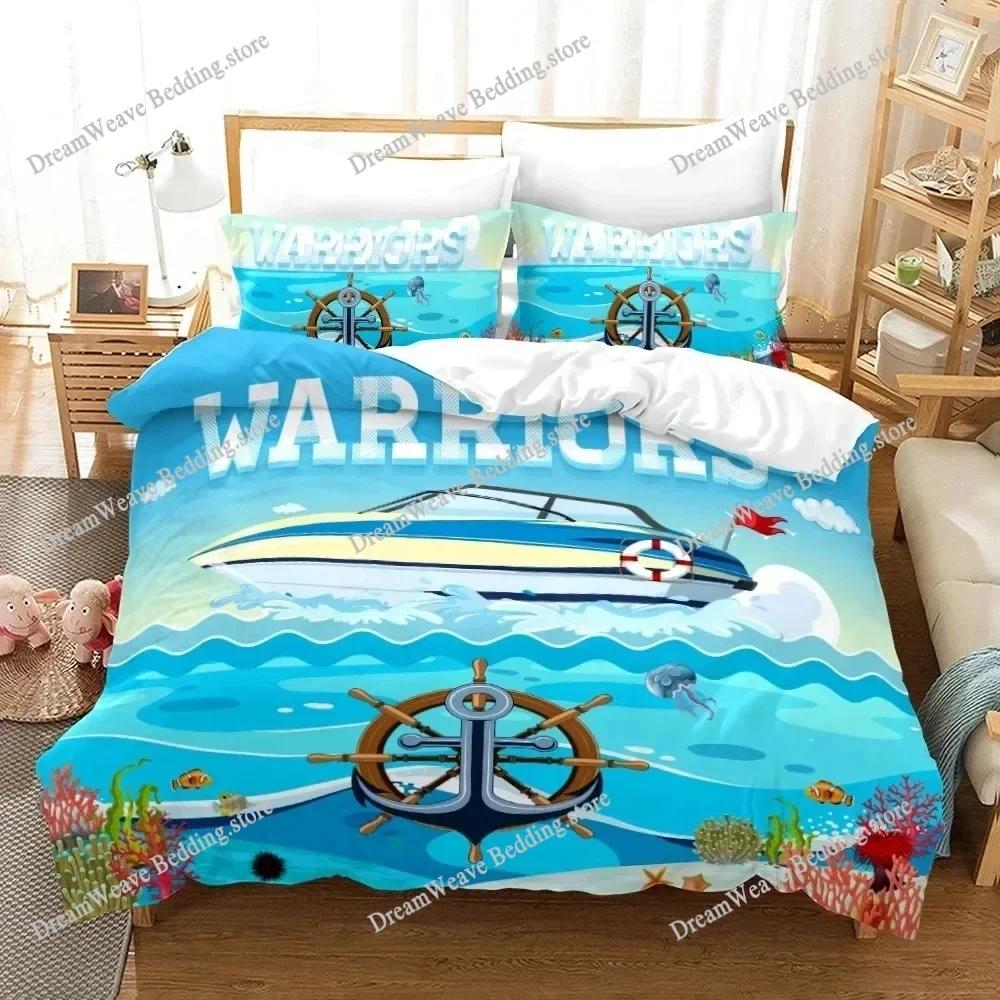 Juego de Ropa de Cama con Patrón de Ancla Marina Funda Nórdica 3D Ropa de Cama Diseño de Moda Decoración Juego de Funda Nórdica King Juego para Cama Doble Ropa de Cama