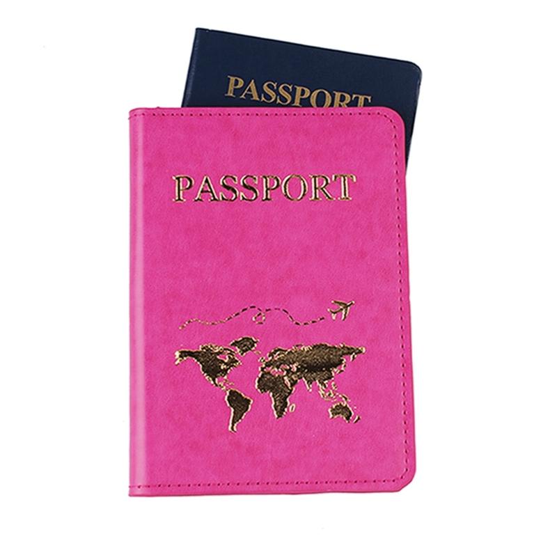 Passport Holder PU Leather Passport Cover Organisers Travel Wallet Case Organisers for Money Ticket Card Boarding Passes
