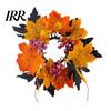 Seasonal Holiday Ornaments Halloween Floral Candle Ring, Artificial Maple Rose Wreath for Spooky Home Decorations Holder, Table Centerpiece