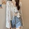 Spring and Summer New Design Hollow Lace Fashionable V-neck Long-sleeved Sun Protection Top for Women
