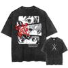 Demon Slayer Sanemi Shinazugawa "Pilastro del Vento" T-shirt Nera Oversize Lavata Vintage | Maglietta Unisex Streetwear per Fan di Anime