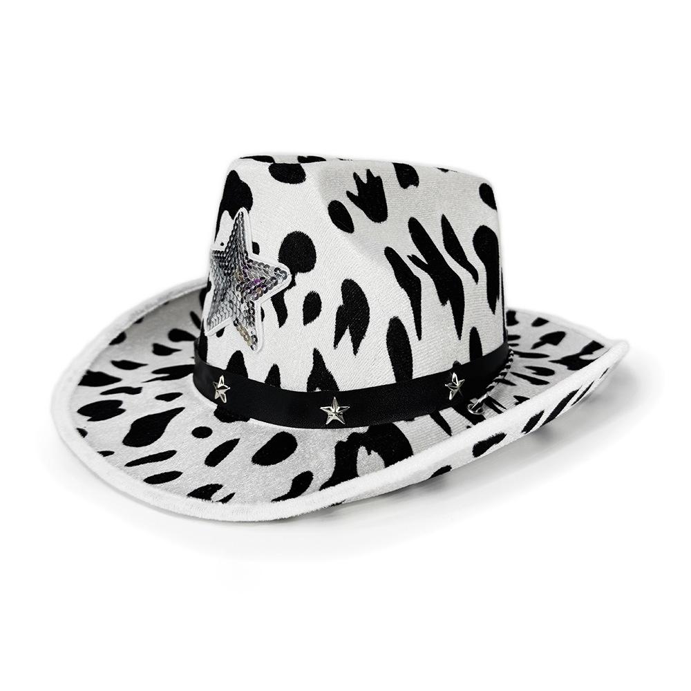 Punk Cowboy Hat Exotic Cowboy Hat Cow Print Hat Animal Print For Dance Country Concerts Halloween Party