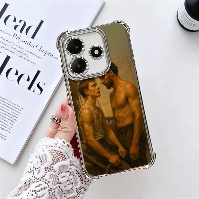 Muscle Man Gay Fitness Soft Phone Case For Xiaomi Redmi Note 14 15 Pro Plus 13 12 11S 11T 5G 10 9S 9 Plating Anti-Fall Fundas