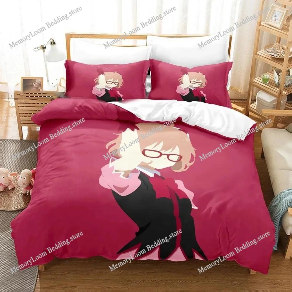 Anime Beyond the Boundary Mirai Kuriyama Bedding Set Boys Girls Twin Queen Size Duvet Cover Bed Kids Adult Home Textileextile