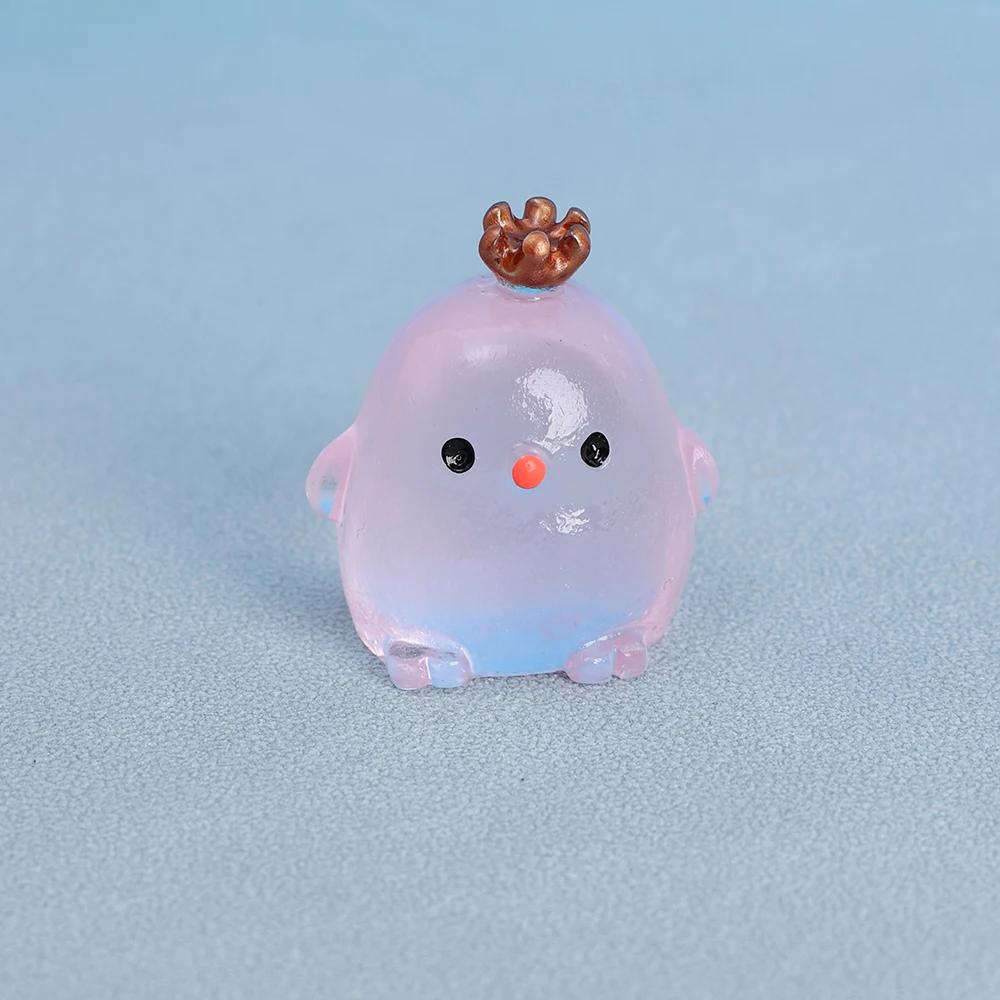 Mini Car Luminous Chicken Ornaments Cartoon Noctilucent Chicken Resin Doll Car Pendant Cute Car Interior Decoration Accessories