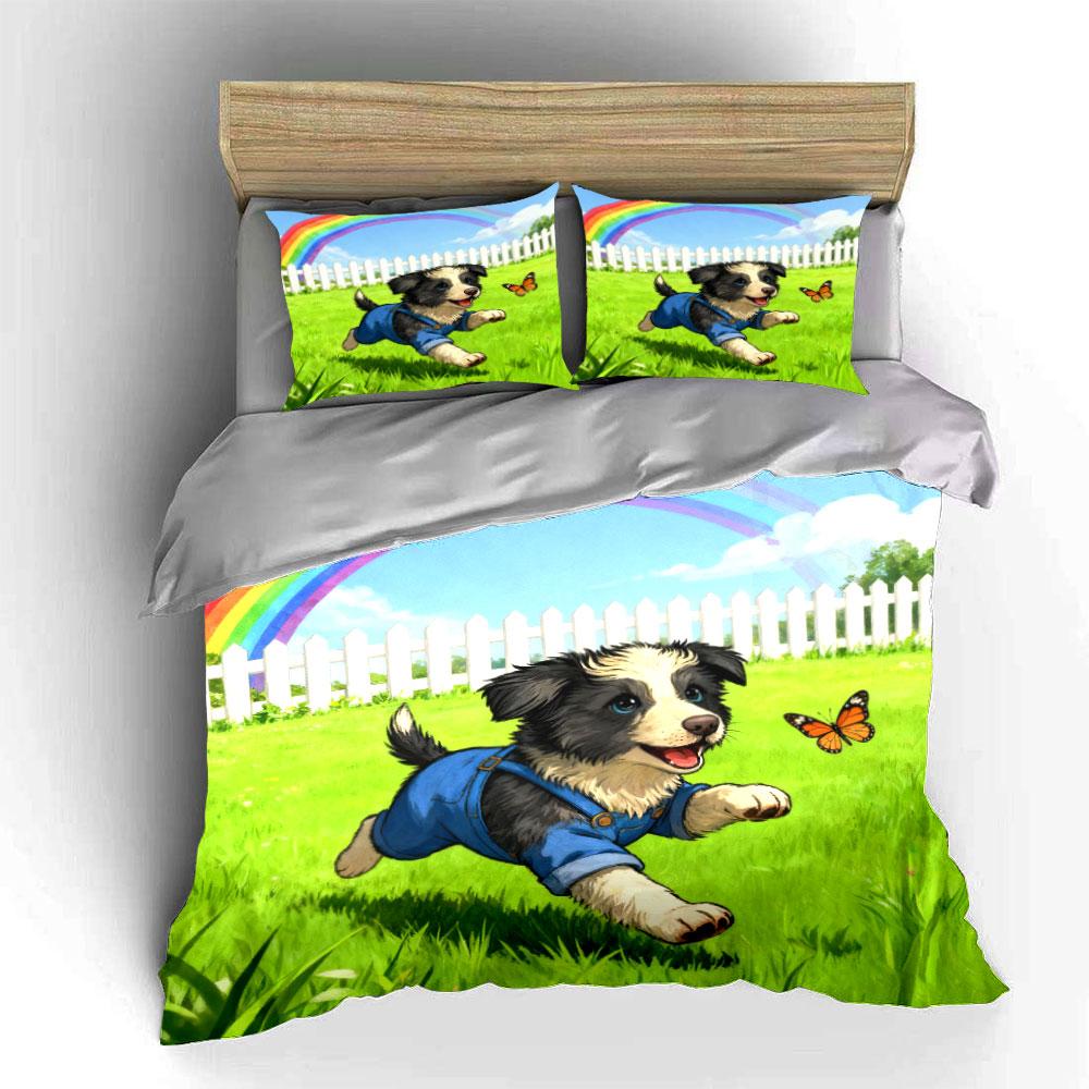 Dog Playtime Outfit Set Soft Comfortable Duvet Cover Bedding Set Included 1*Duvet Cover & 2*Pillowcases, Gift