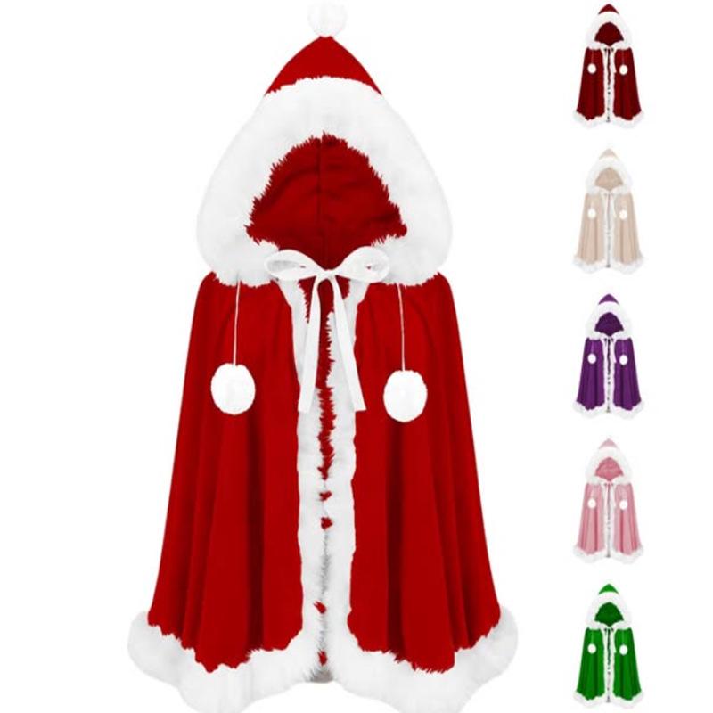 Gender-Neutral Gold Velvet Santa Claus Christmas Party Cloak Shawl