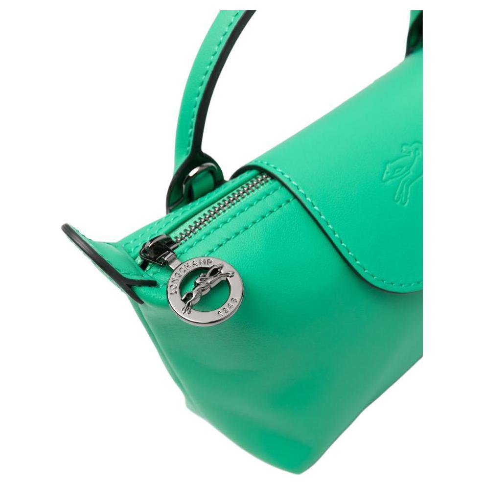 Longchamp Le Pliage Xtra Embossed Logo Detachable Adjustable Shoulder Strap Leather Mini Crossbody Handbag Unisex handbags Green 34205987249