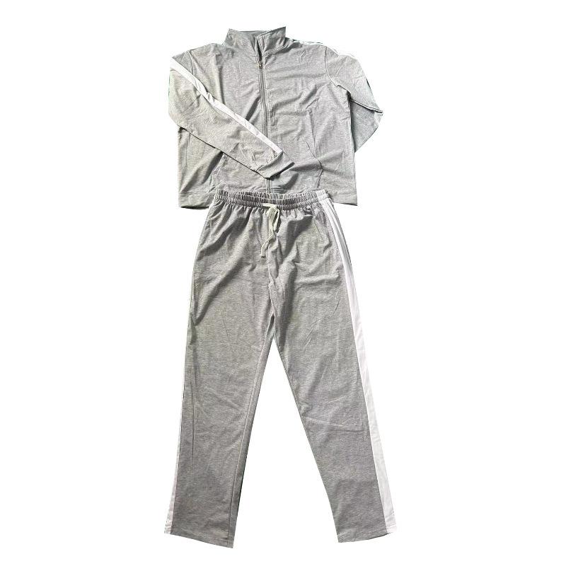 Spring and Autumn New Leisure Men's Sports Set Colored Men's Standing Collar Casual Set Trendy Sports 2-piece Set